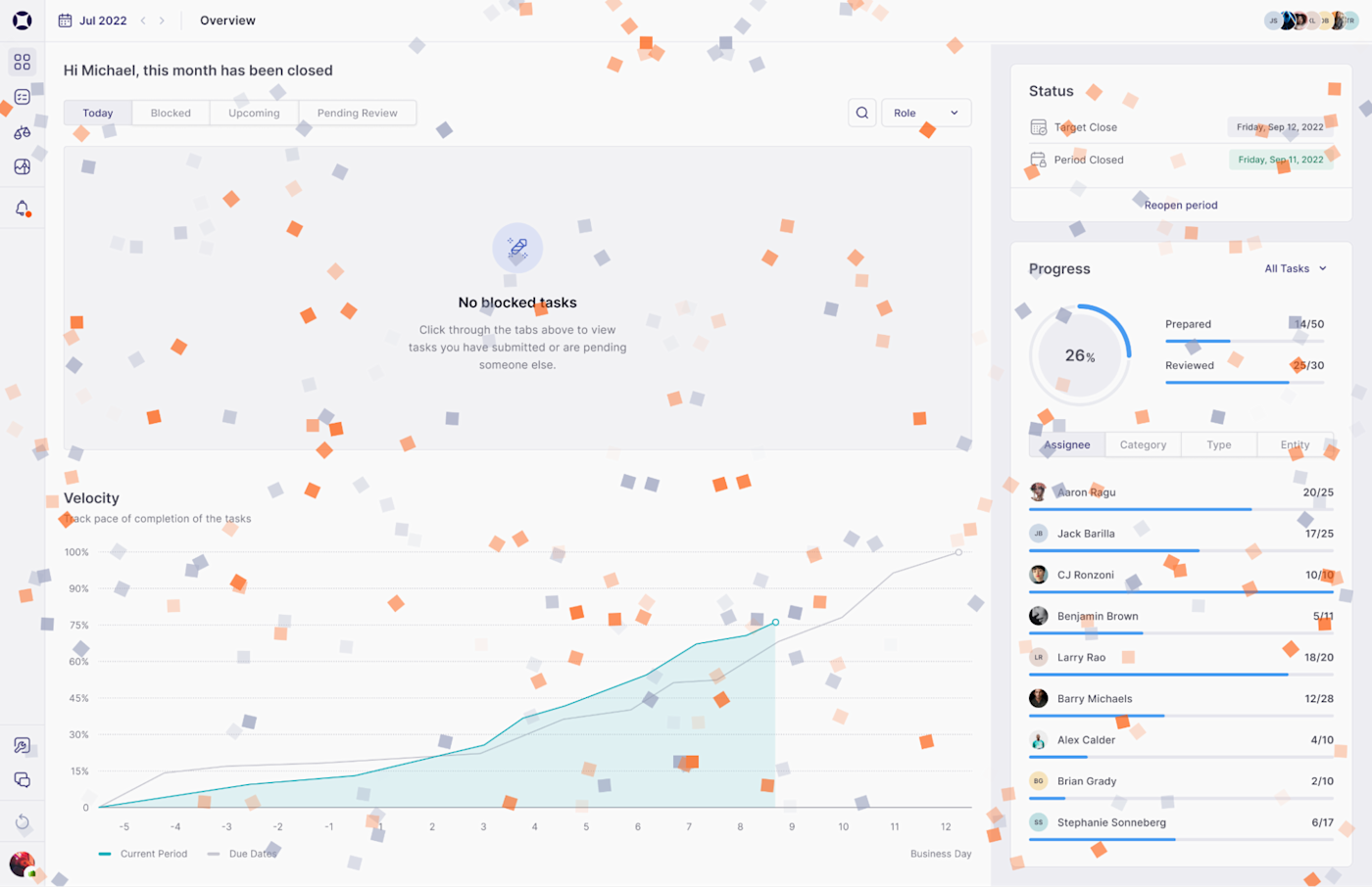 Numeric's confetti page