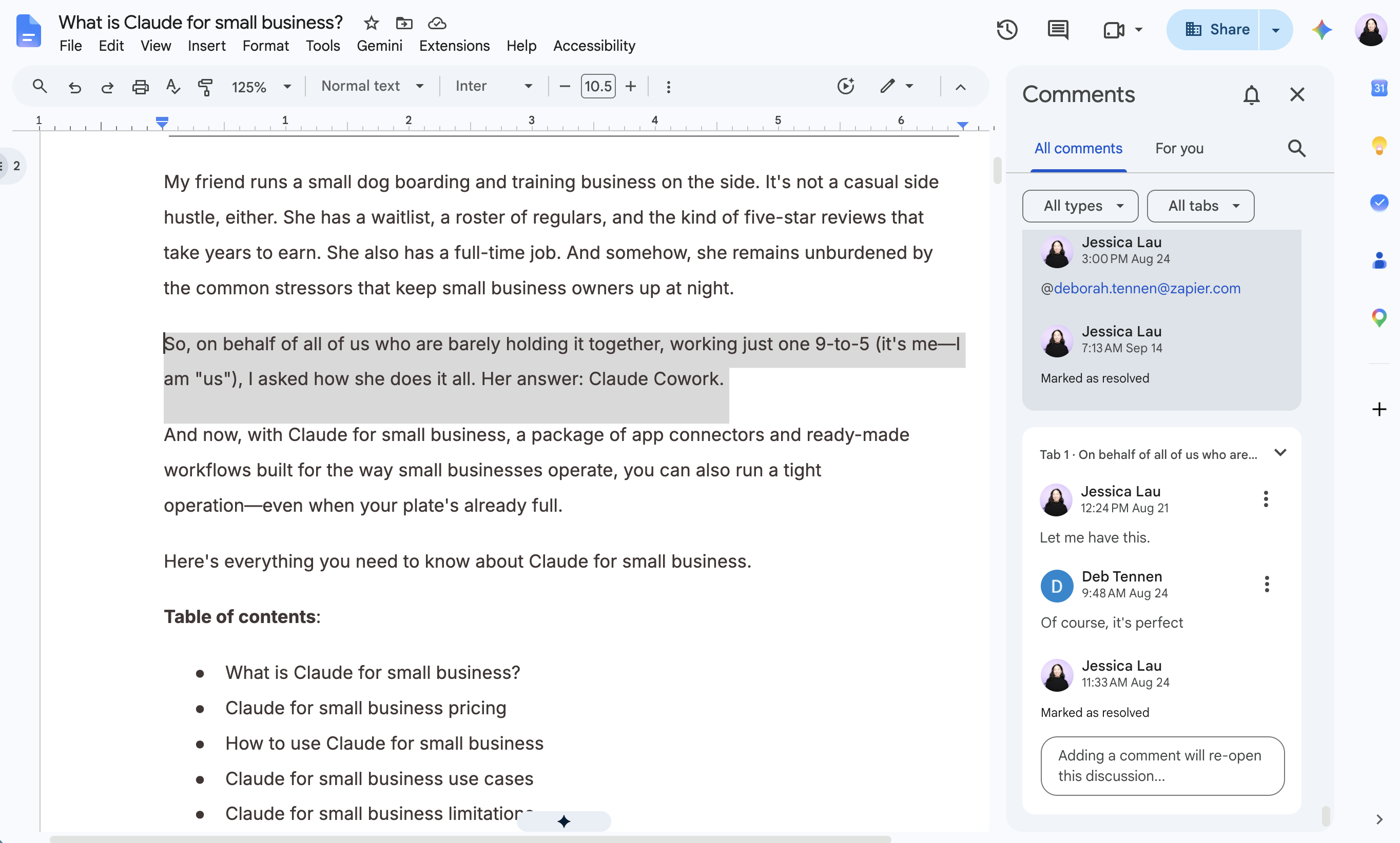 Google Docs, our pick for the best free writing software for solo and collaborative writing.