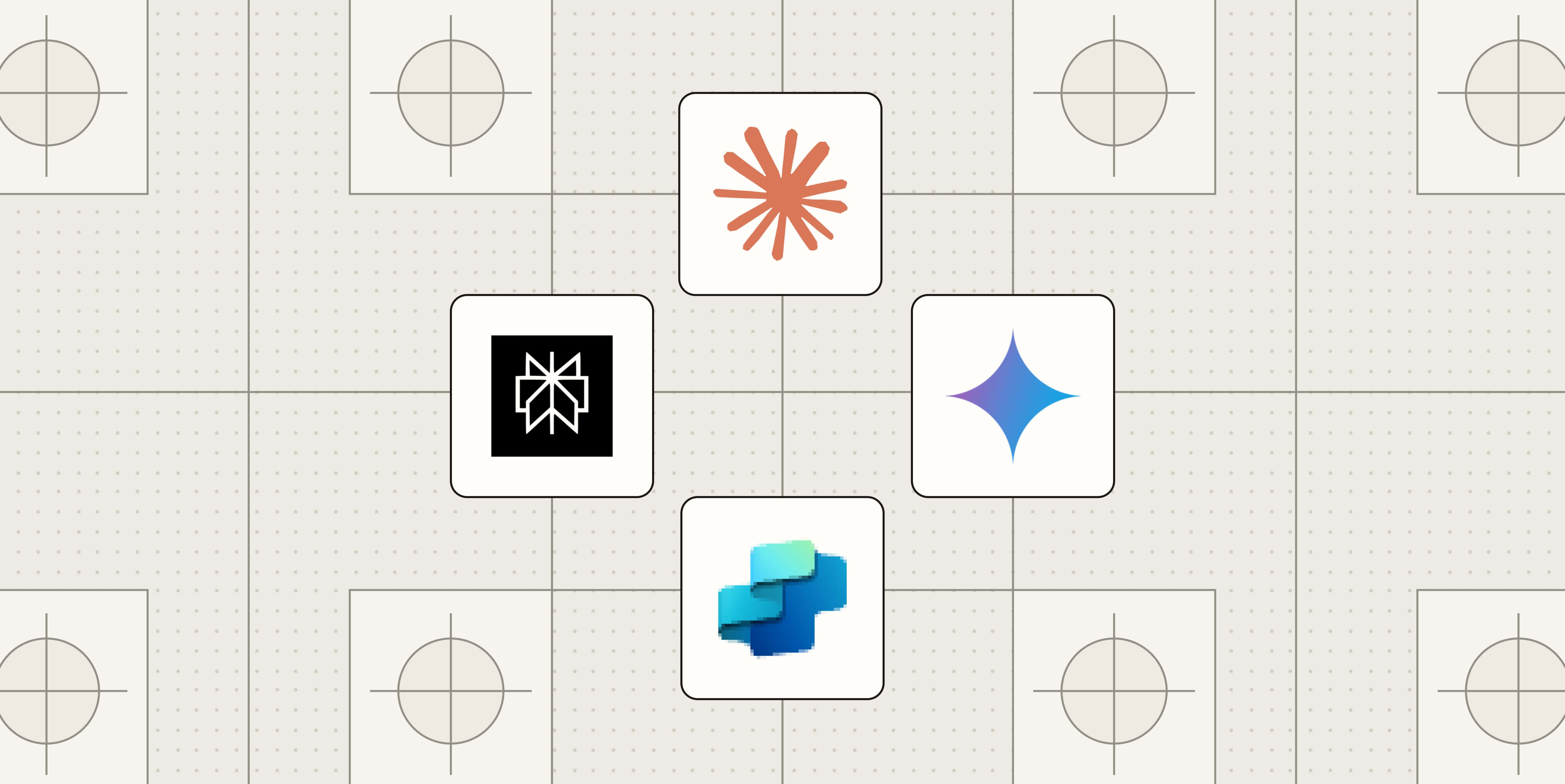 Hero image with the logos of the best ChatGPT alternatives