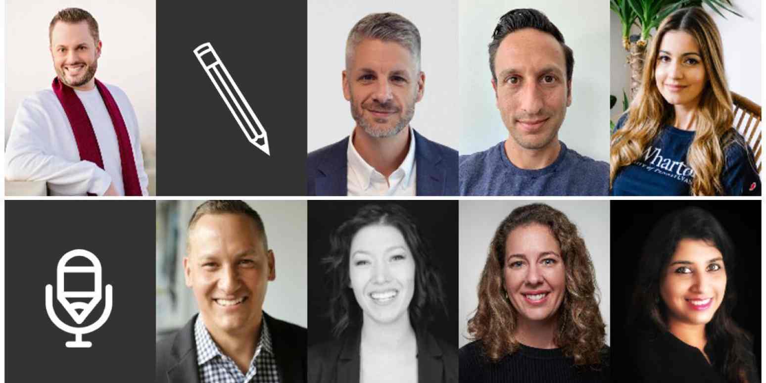 A hero image with the faces of people who talked about leveraging automation at work