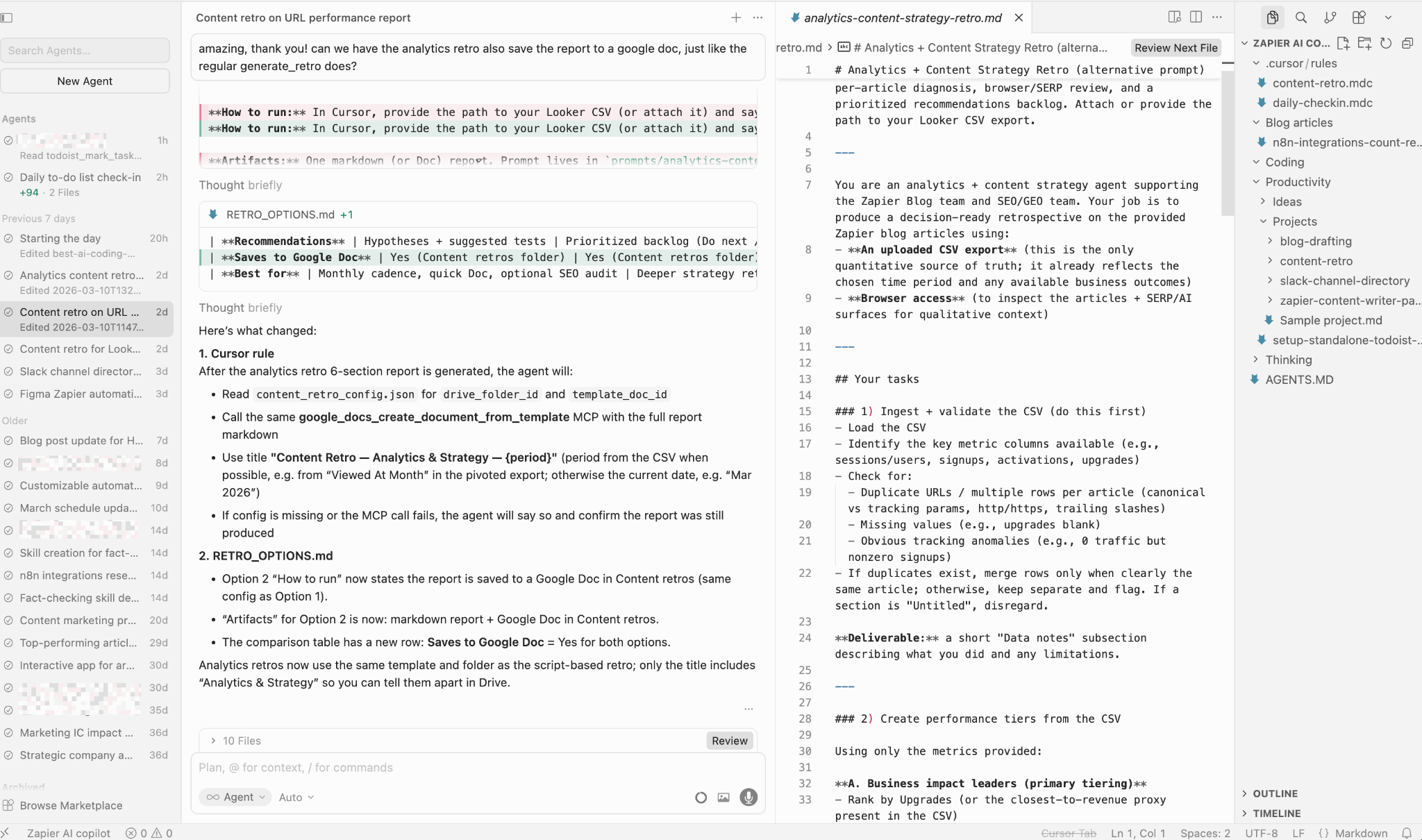Cursor, our pick for the best AI marketing tool for vibe coding.