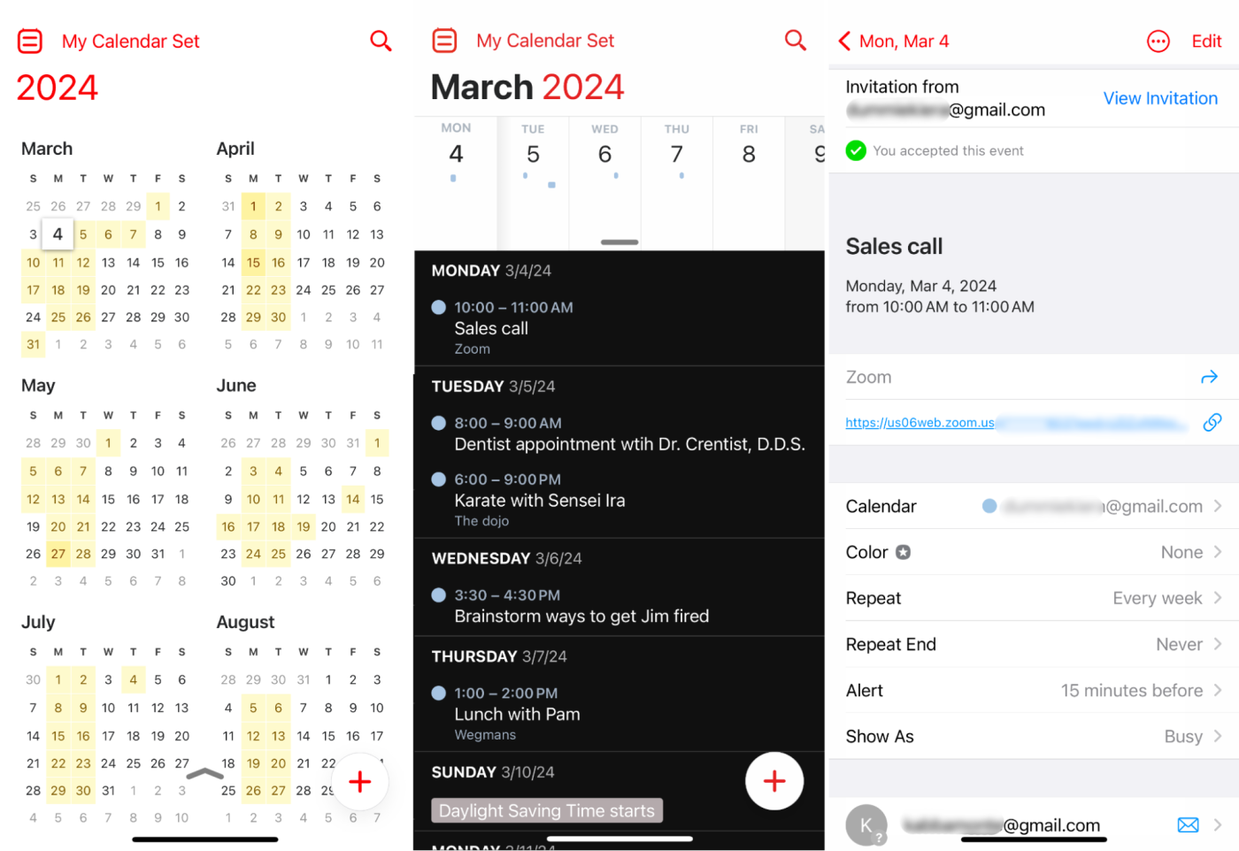 A screenshot of Fantastical, our pick for the best all-around iPhone calendar app for power users