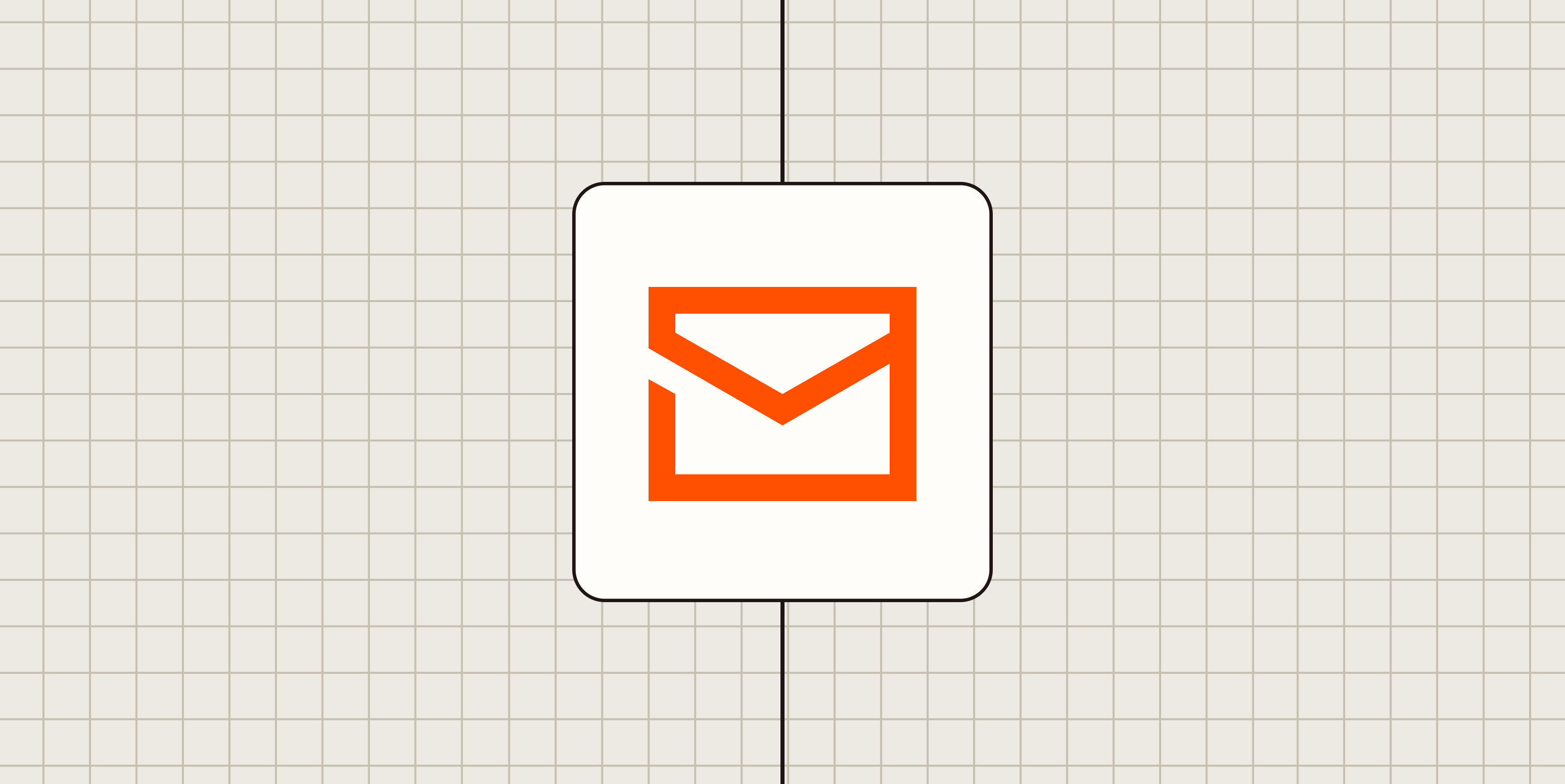 Email icon against a neutral checkered background.