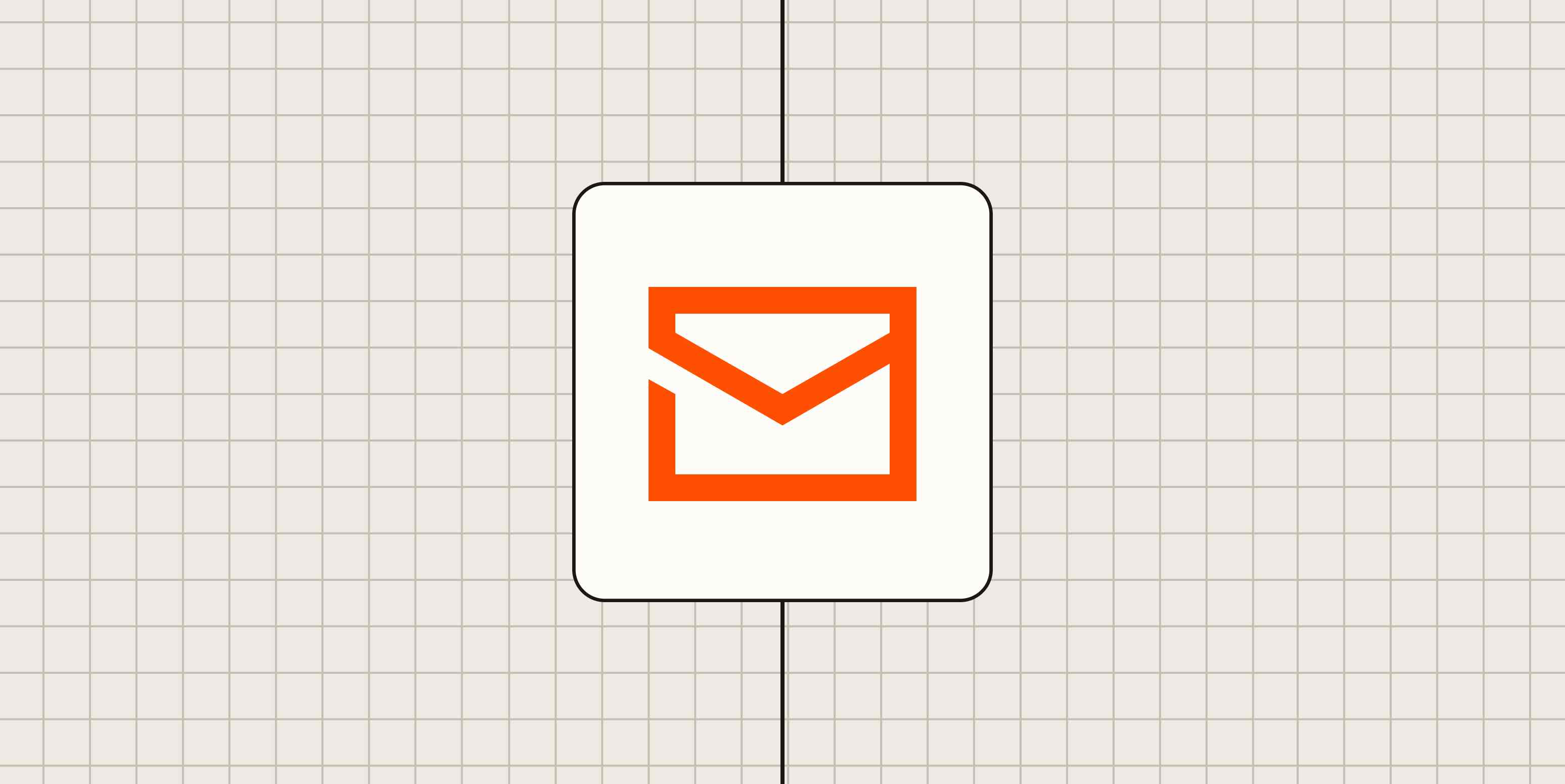 Email icon against a neutral checkered background.