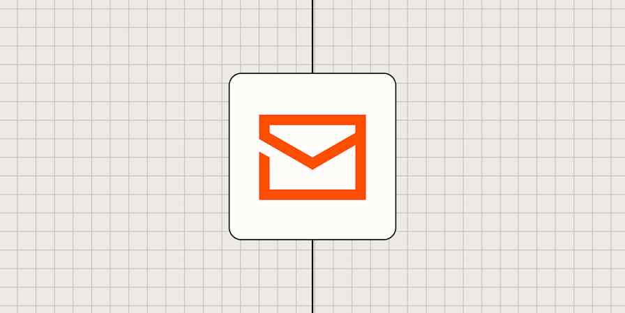 Email icon against a neutral checkered background.