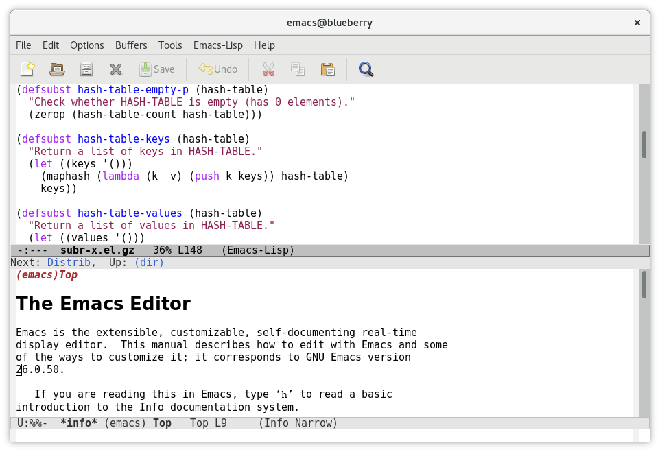 GNU Emacs, our pick for the best code editor for broad functionality