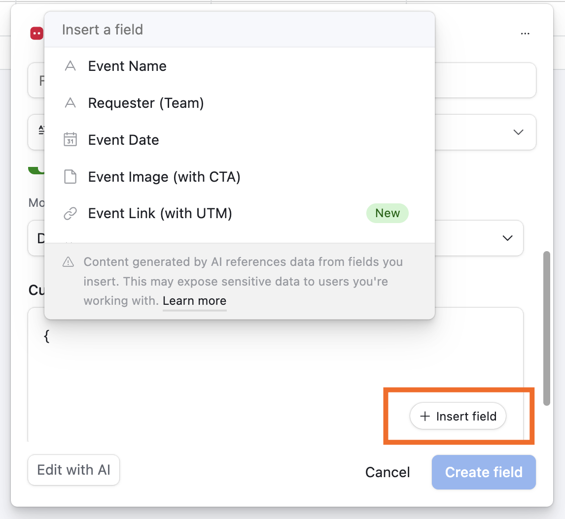 Referencing other fields in an Airtable field agent
