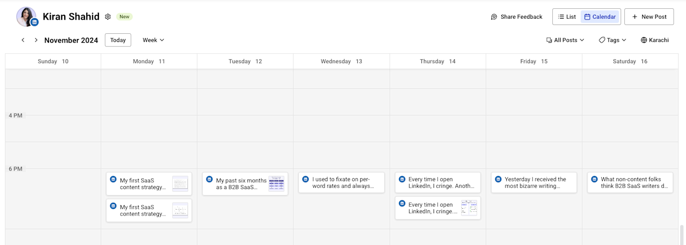 Scheduling LinkedIn posts in Buffer