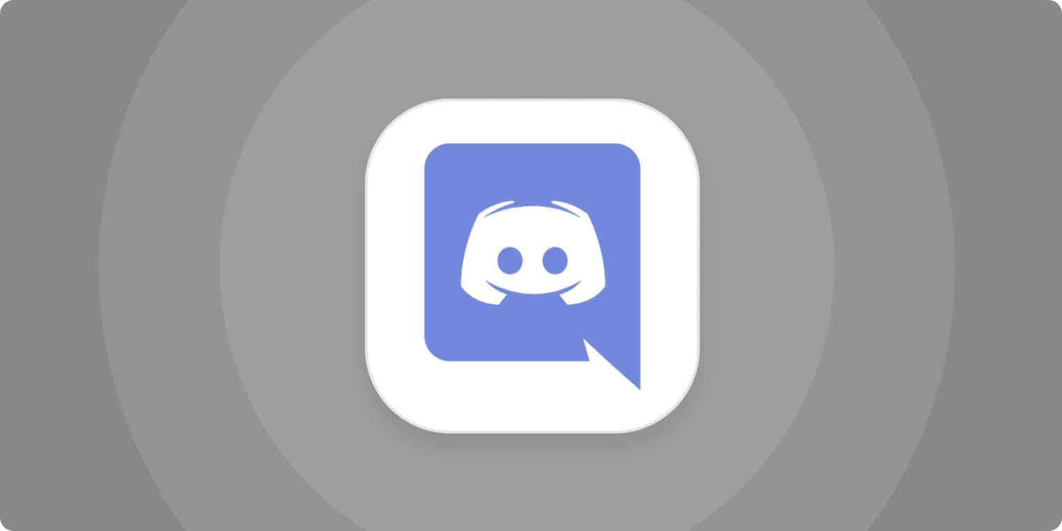 A hero image for Discord app tips, with the Discord logo on a gray background