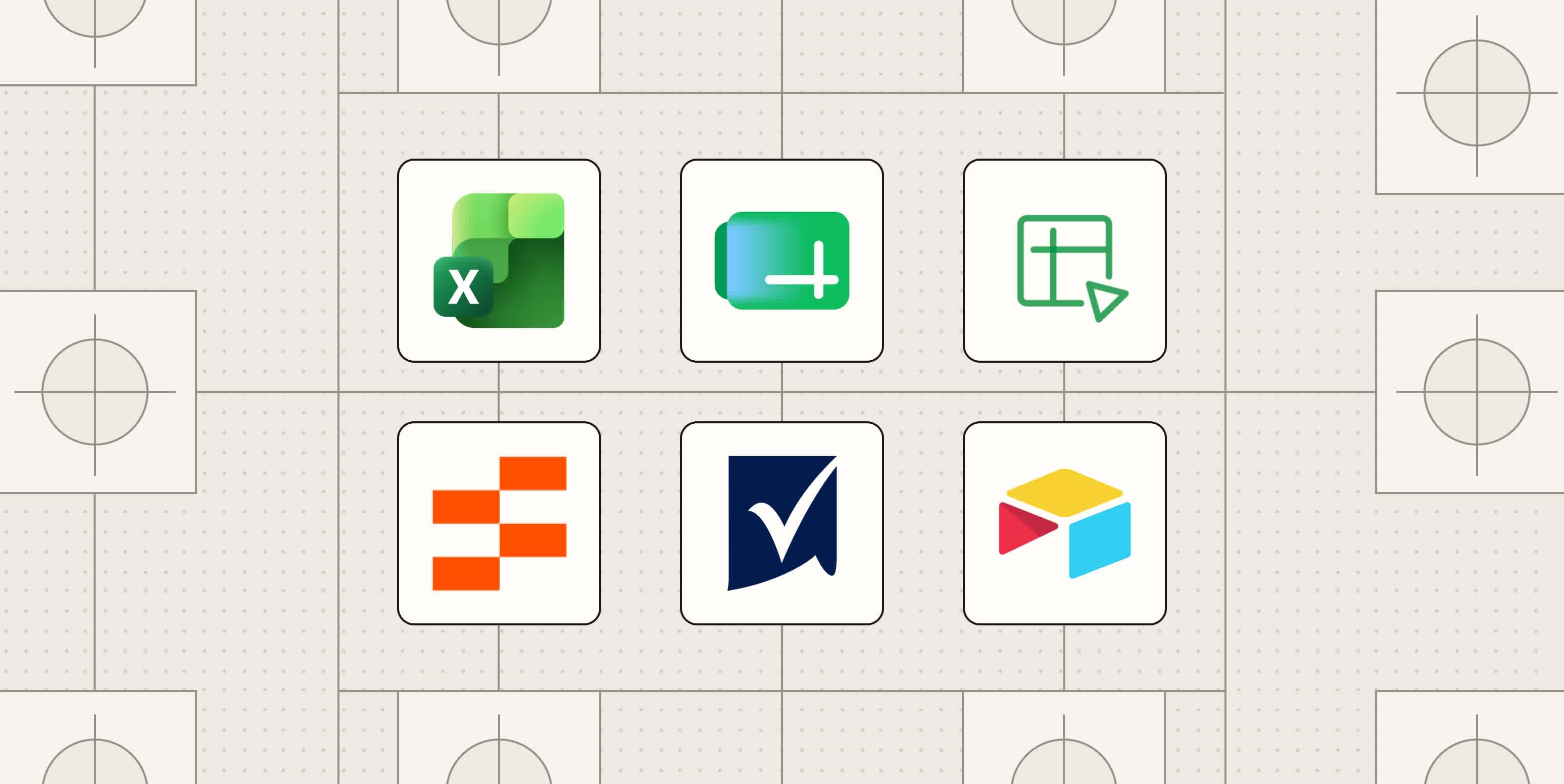 Hero image with logos of the best spreadsheet apps