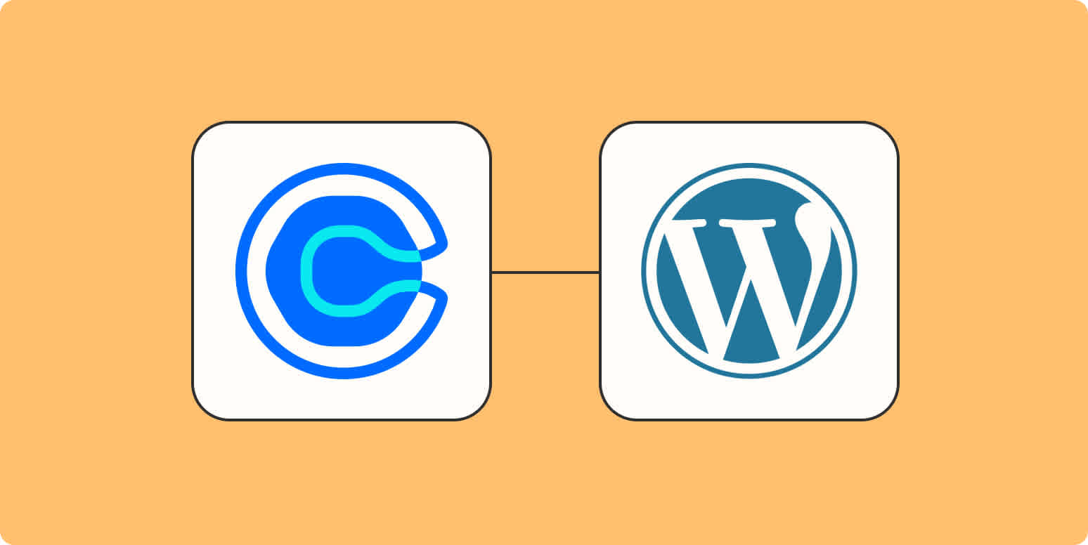 A hero image with the Calendly and WordPress logos