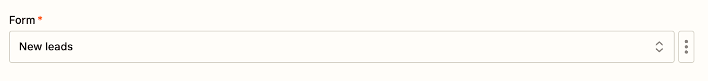 Screenshot of form field