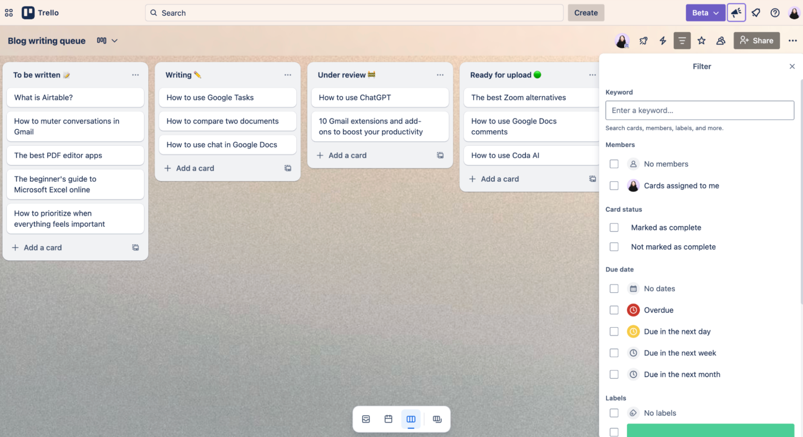 Trello's board-based interface remains popular with small teams seeking simplicity