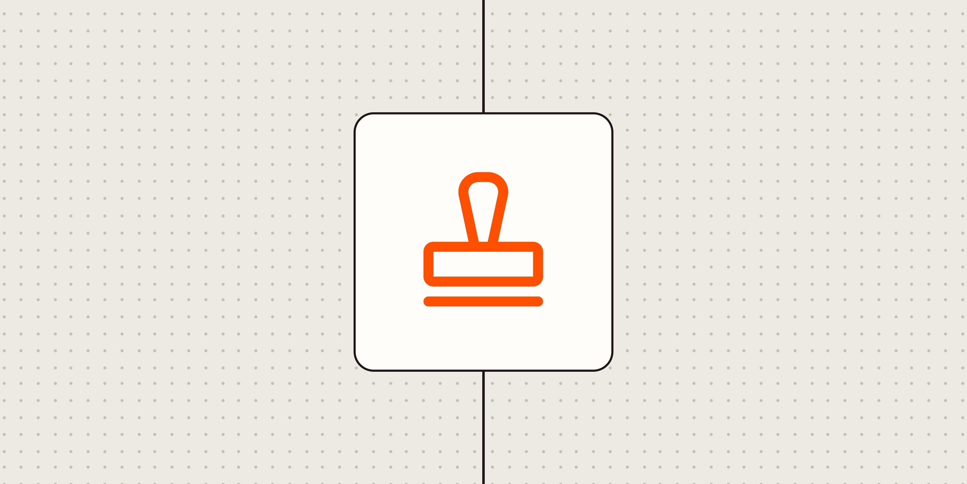 Hero with an icon representing a stamp or watermark