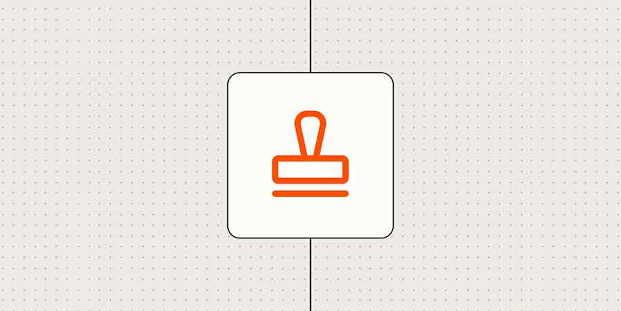 Hero with an icon representing a stamp or watermark
