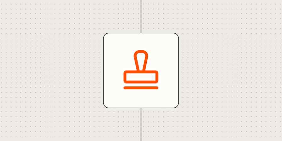 Hero with an icon representing a stamp or watermark