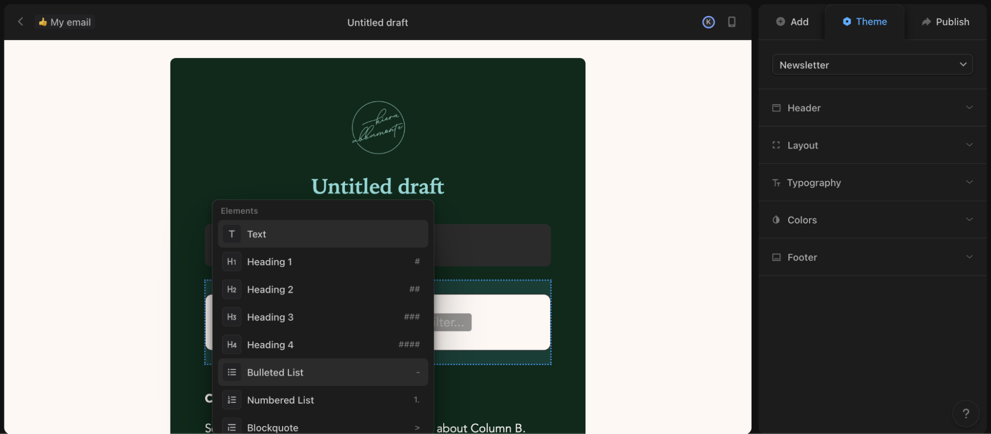 Audienceful, our pick for the best simple and free email marketing software