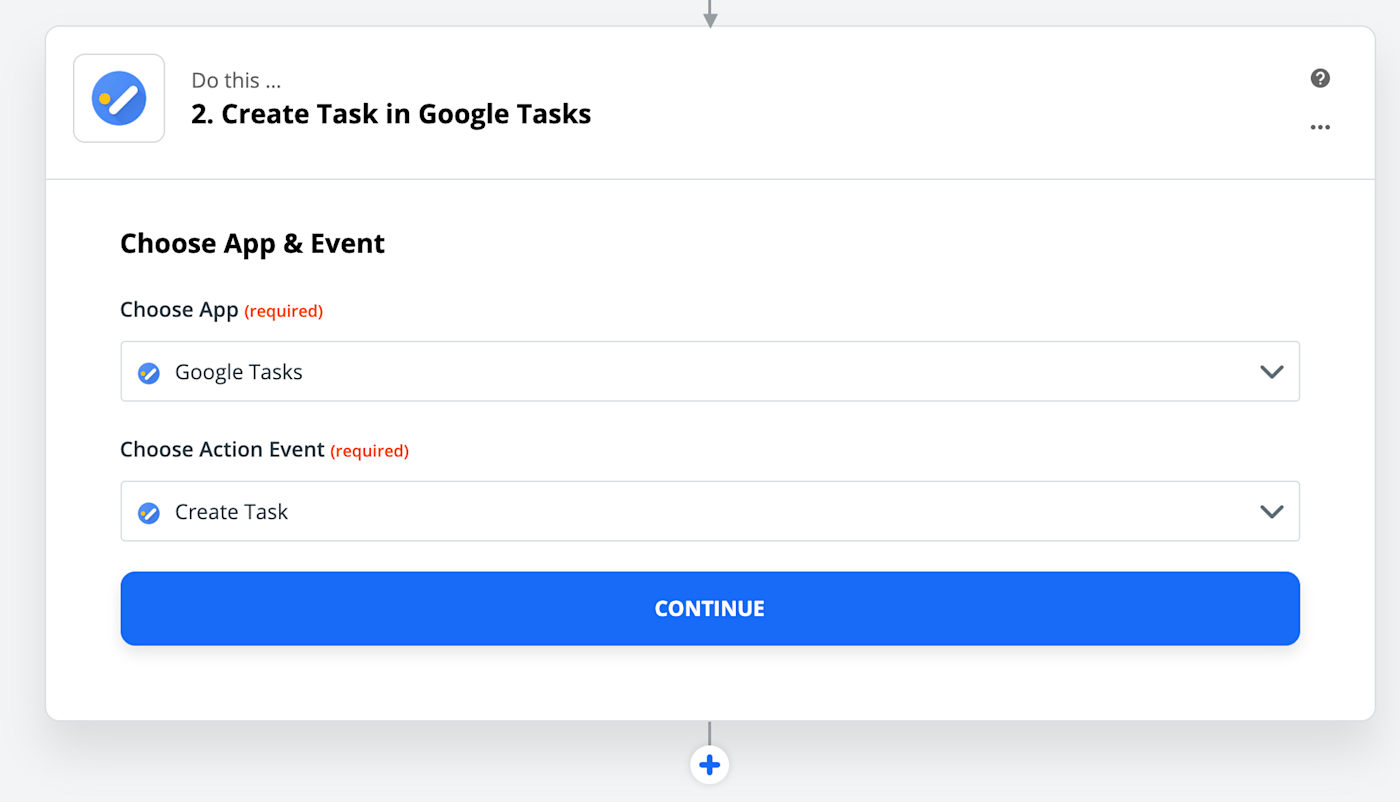 Google Tasks in Zapier