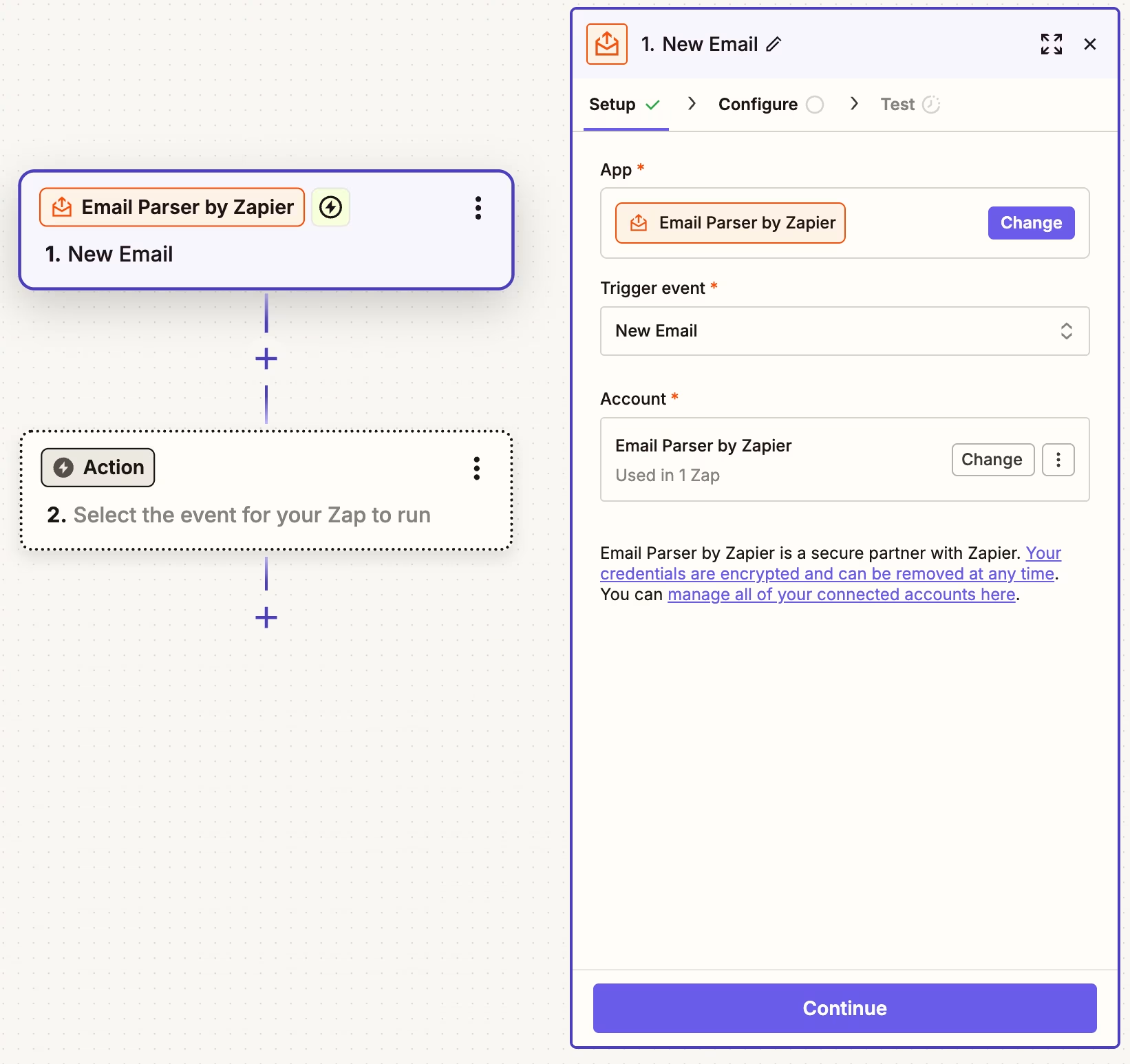 Email Parser by Zapier, our pick for the best entry-level email parser for Zapier users
