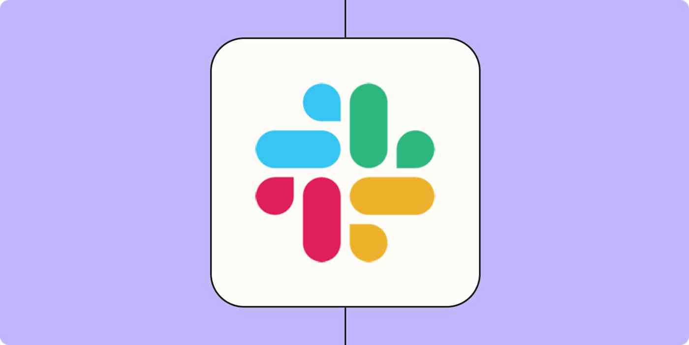 Screenshot of Slack logo on a lilac background