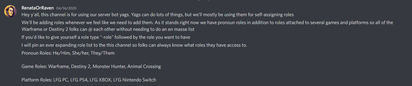 Role instructions on Discord (Fanbyte)