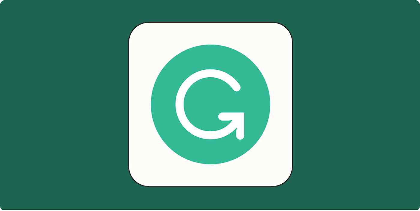 A hero image with the Grammarly logo