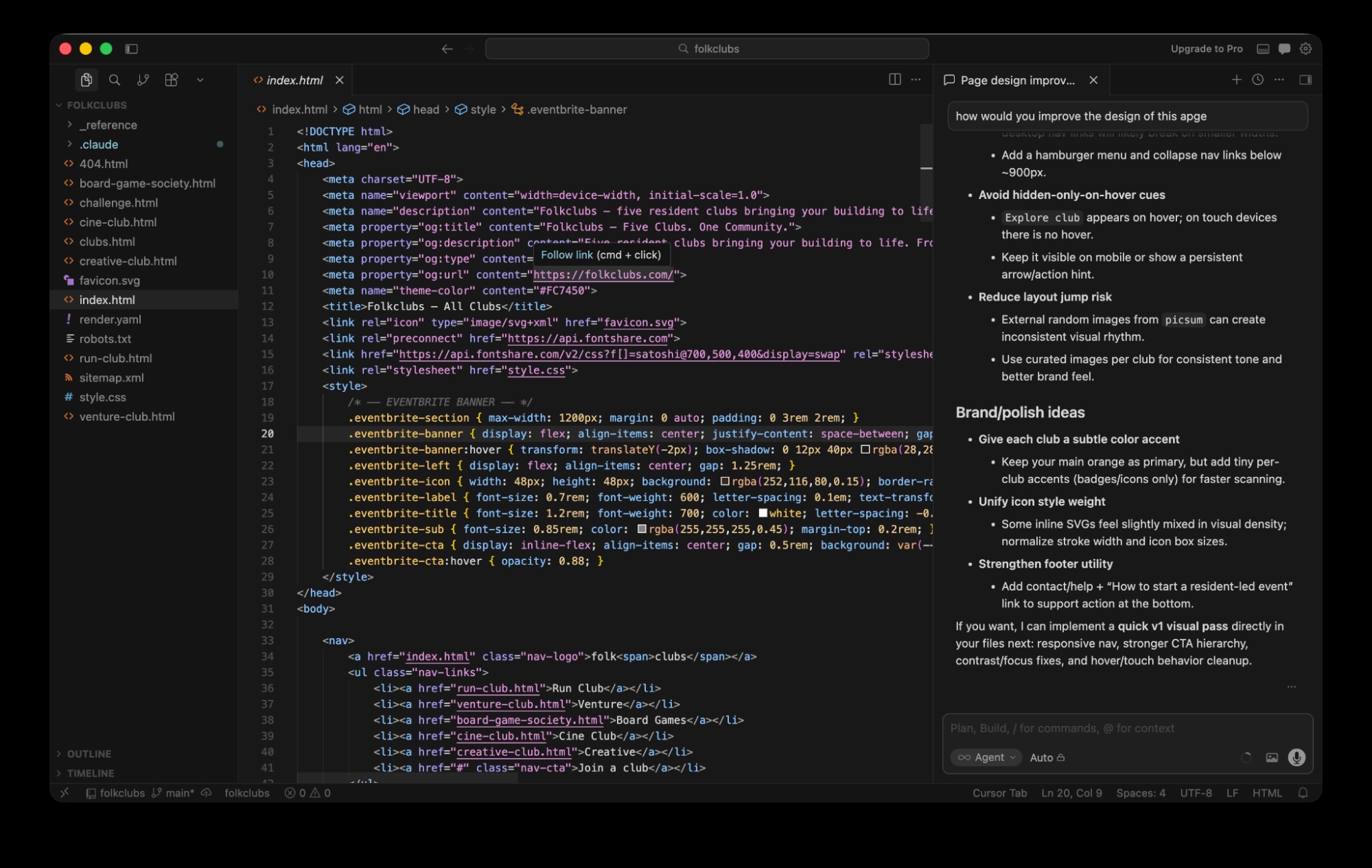Cursor's IDE window.