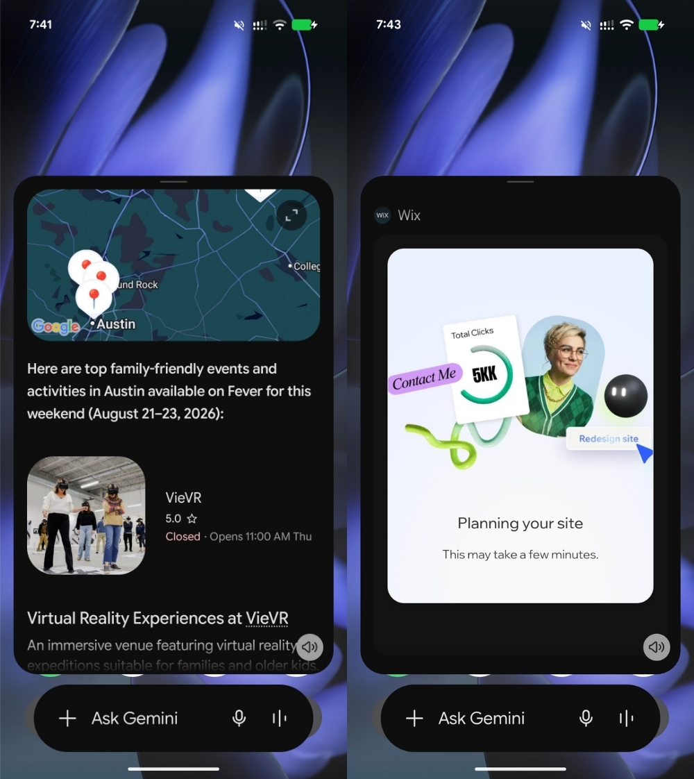 Using connected apps in the Gemini mobile app
