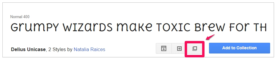pop out menu google fonts