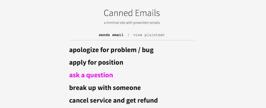 Canned Emails