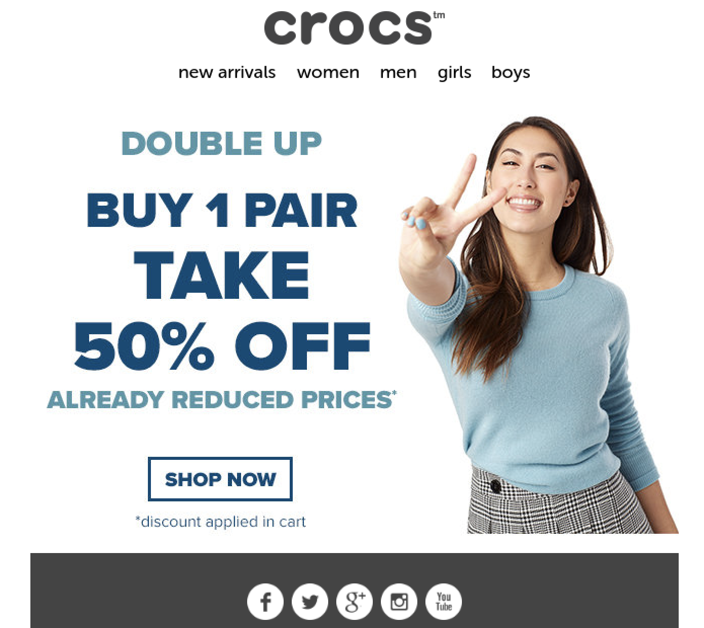 Screenshot of Crocs email newsletter