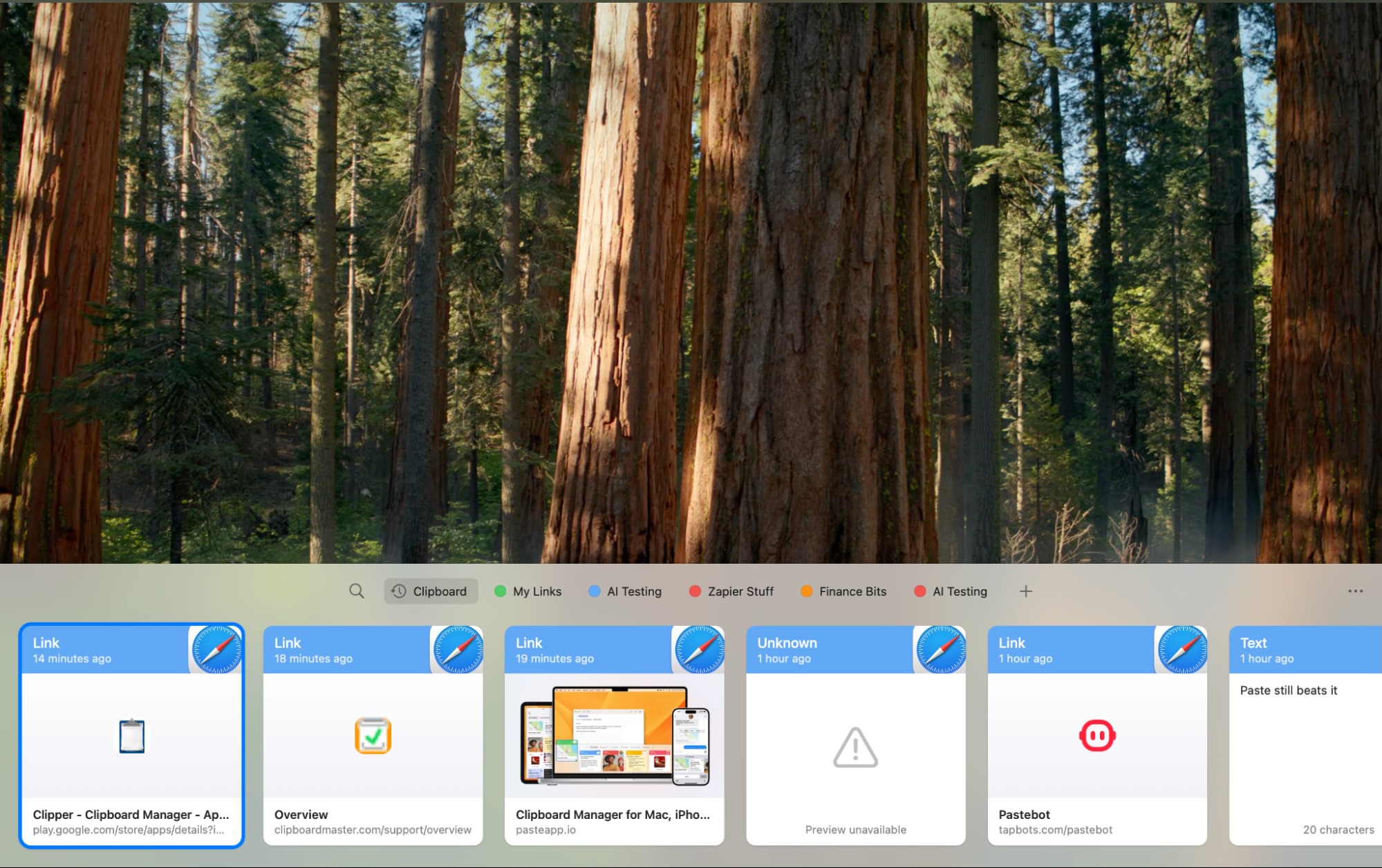 Paste, our pick for the best clipboard manager app for Mac.