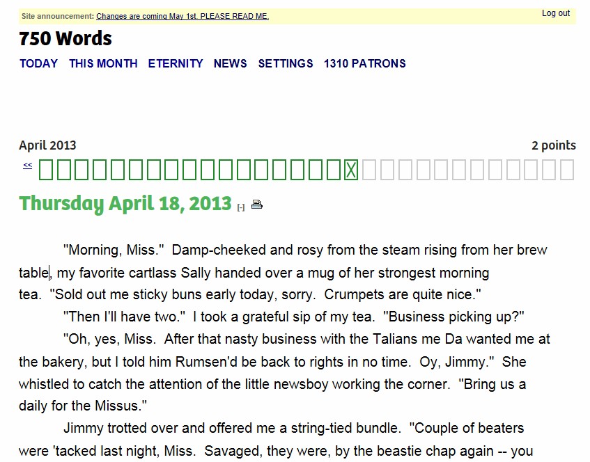 750 Words app
