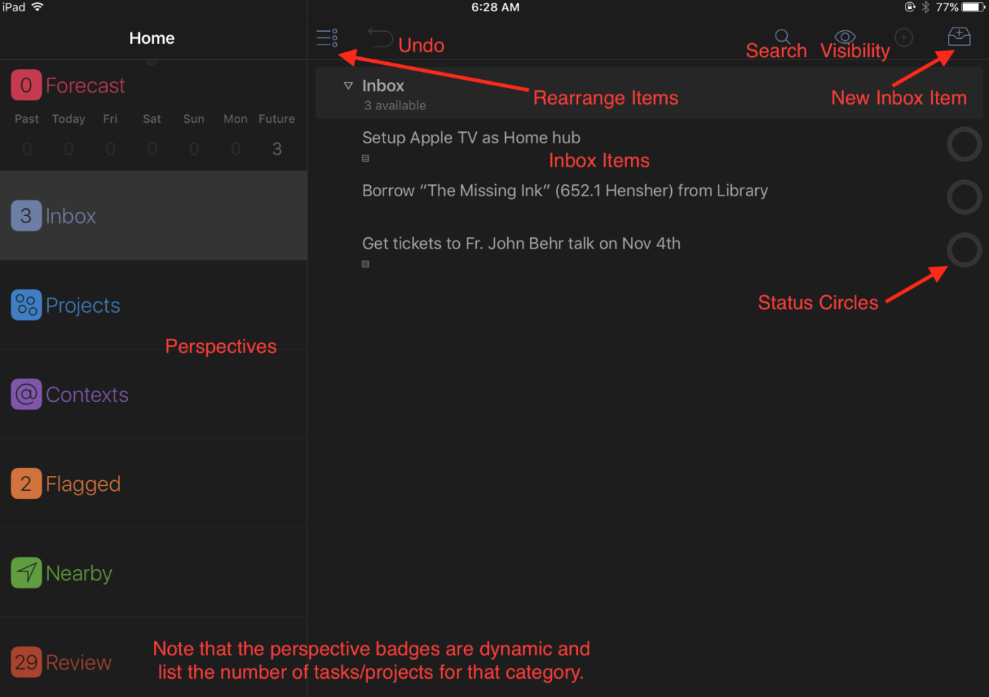 OmniFocus iPad