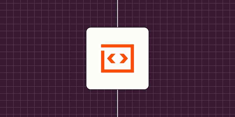 Hero image with an icon representing an API or code block