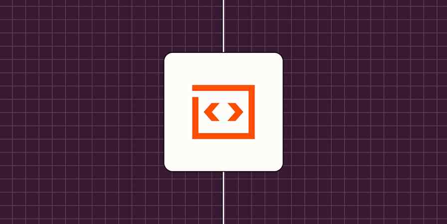 Hero image with an icon representing an API or code block