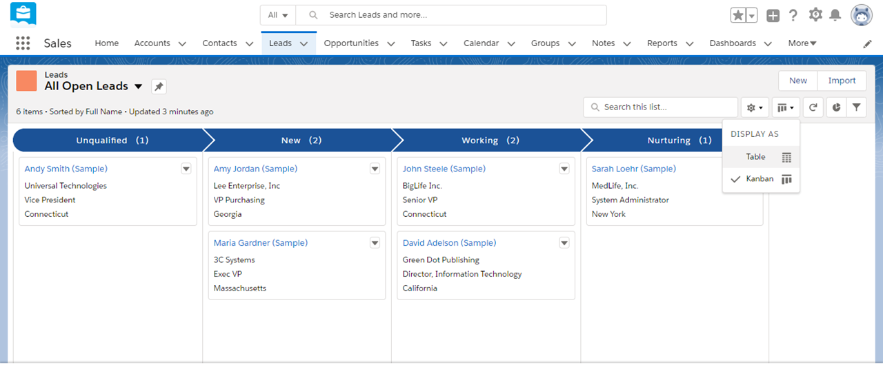 Kanban view