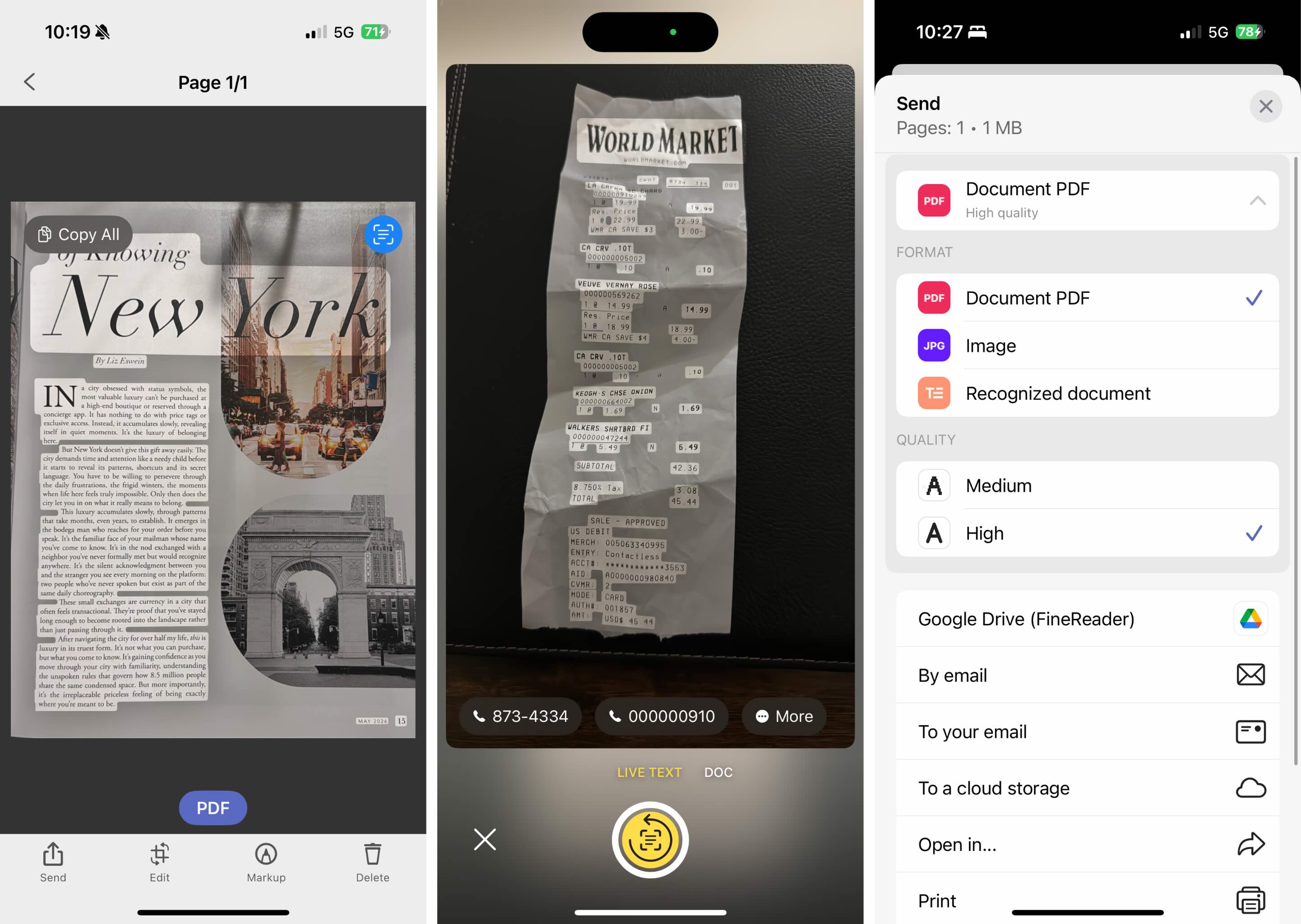 ABBYY, our pick for the best mobile scanning app for searchable PDFs