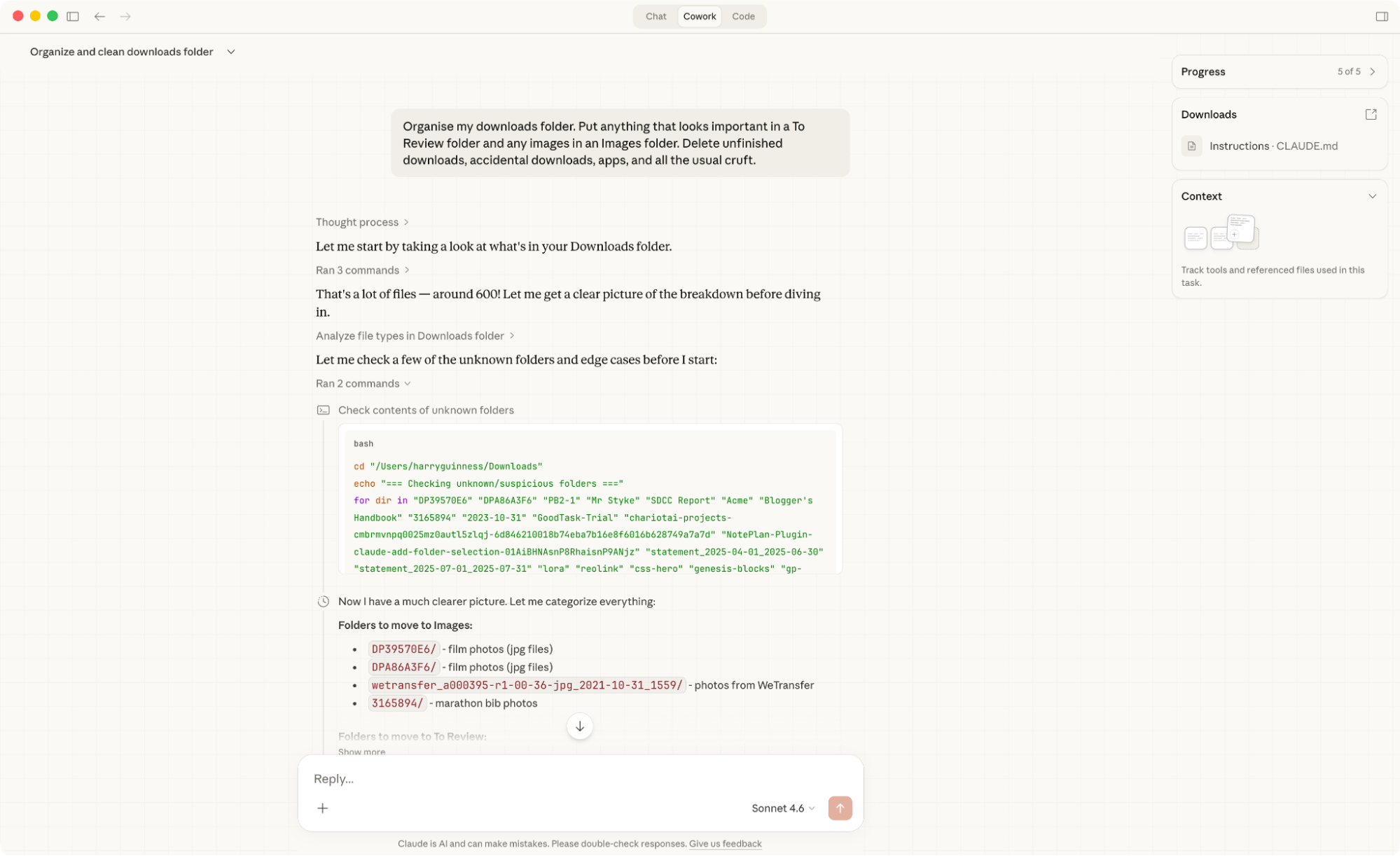 Asking Claude to navigate the computer