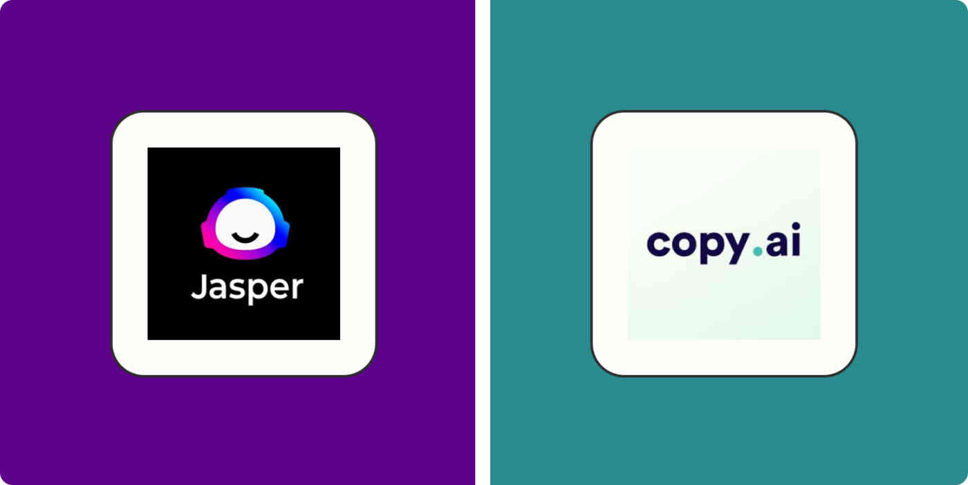 Hero image with the Jasper and Copy.ai logos