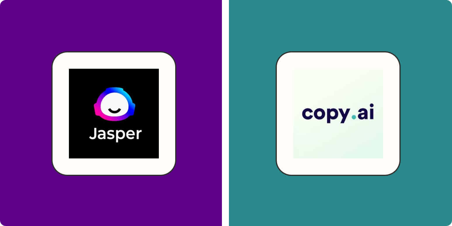 Hero image with the Jasper and Copy.ai logos