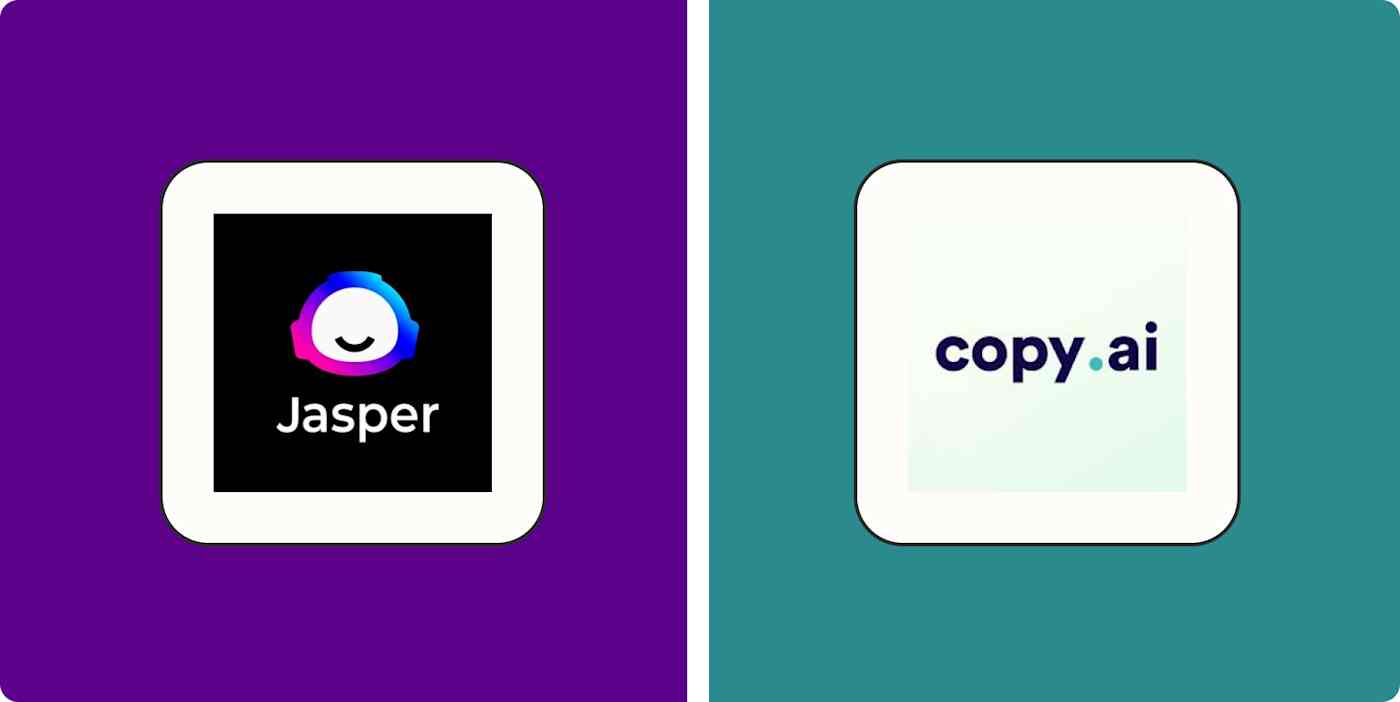 Hero image with the Jasper and Copy.ai logos