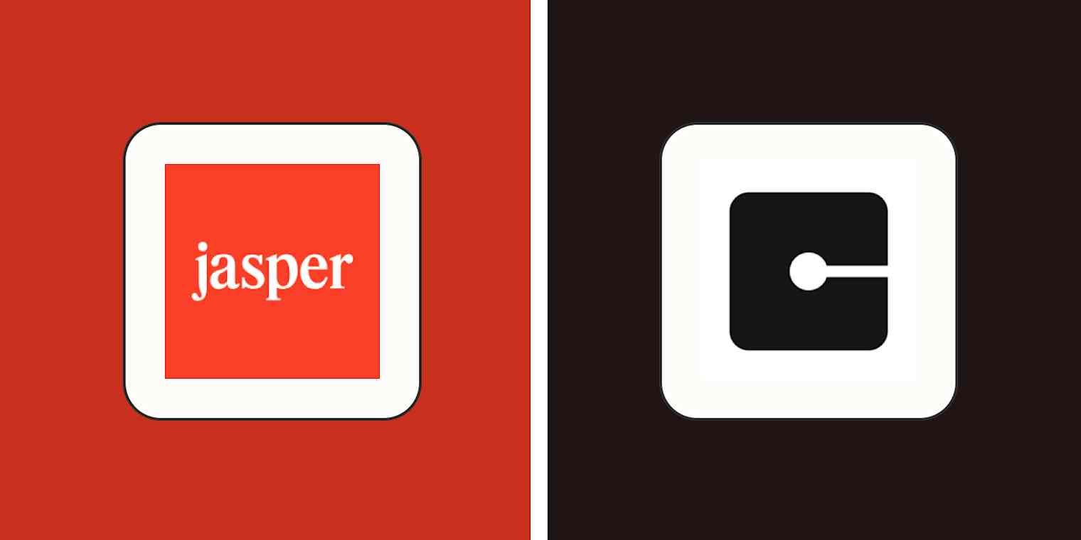 Hero image with the Jasper and Copy.ai logos