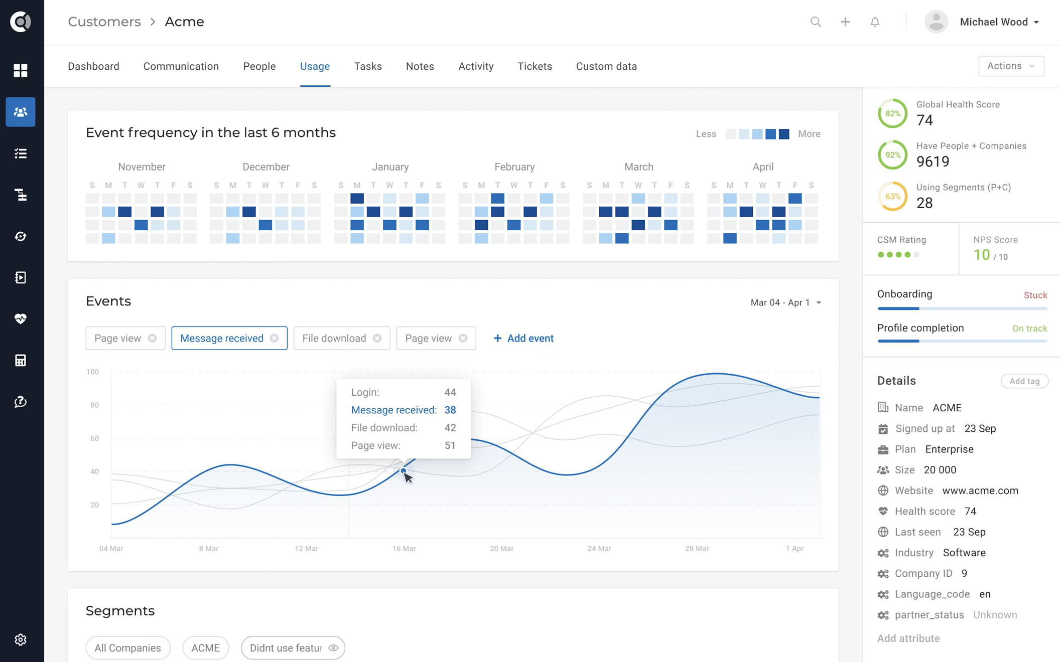 Custify, our pick for the best customer success tool for B2B SaaS companies
