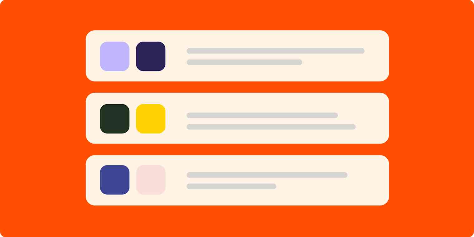 Abstract illustrations of Zap workflows on an orange background