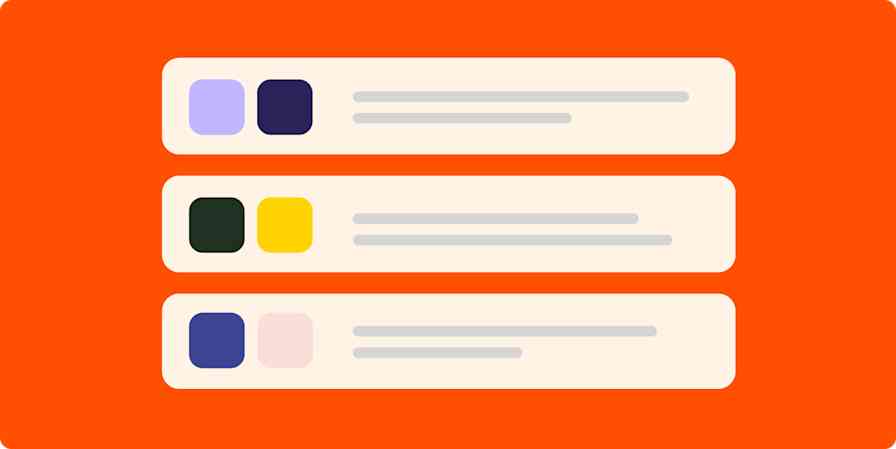 Abstract illustrations of Zap workflows on an orange background