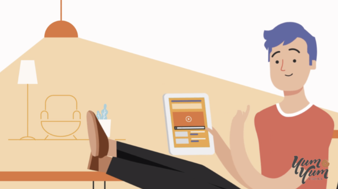 Screenshot of an explainer video from Yum Yum Videos