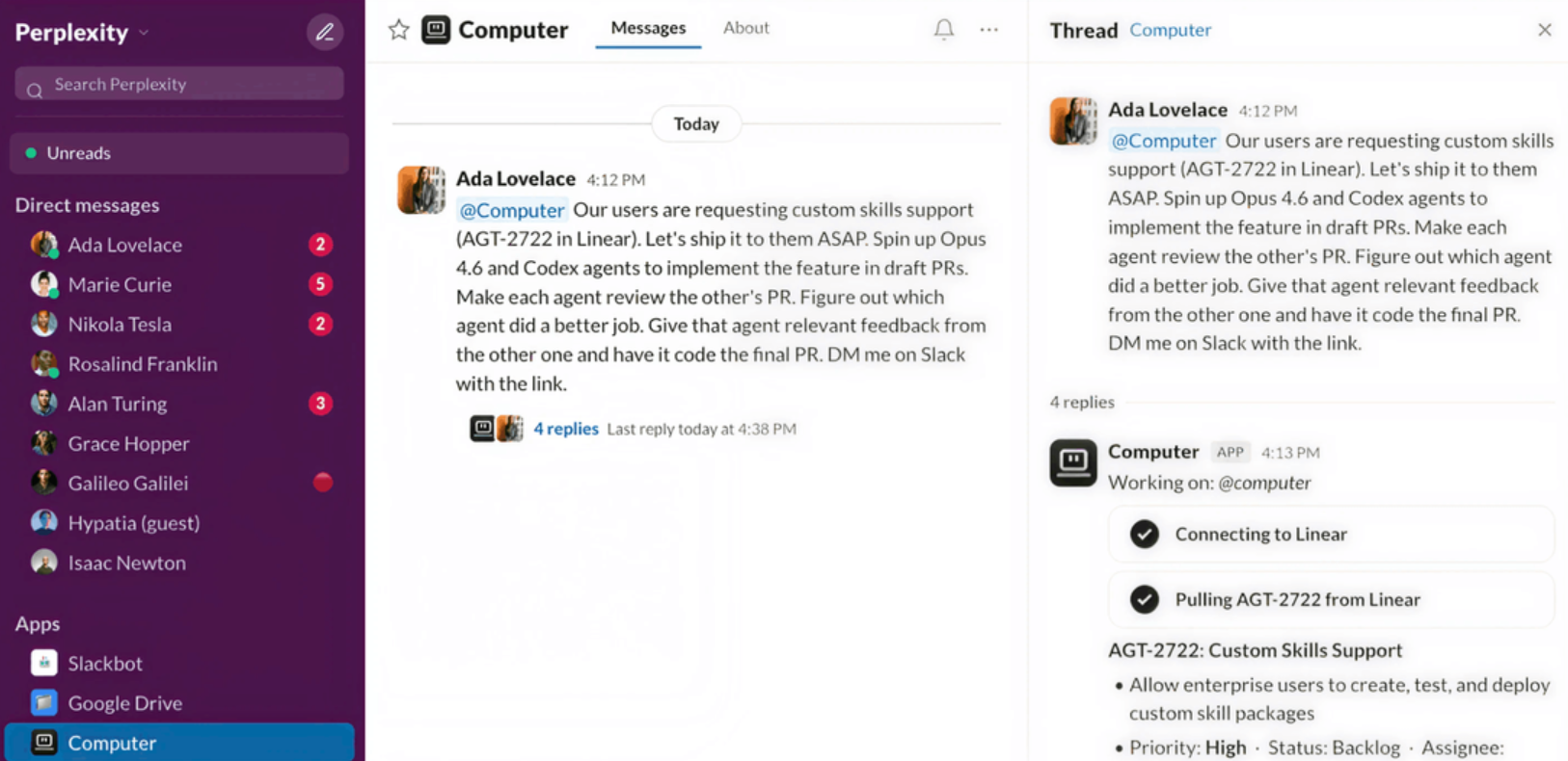 The Perplexity Slack app