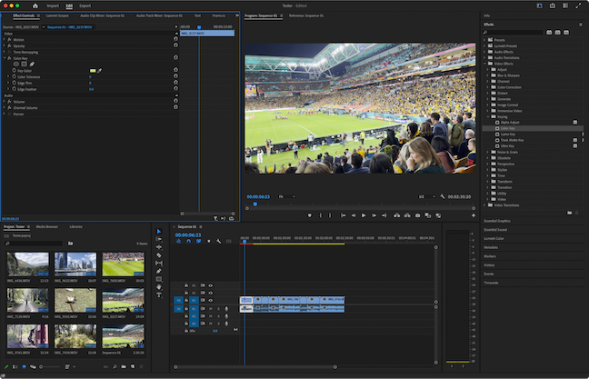 Adobe Premiere Pro, our pick for the best professional video editor for cross-platform video editing