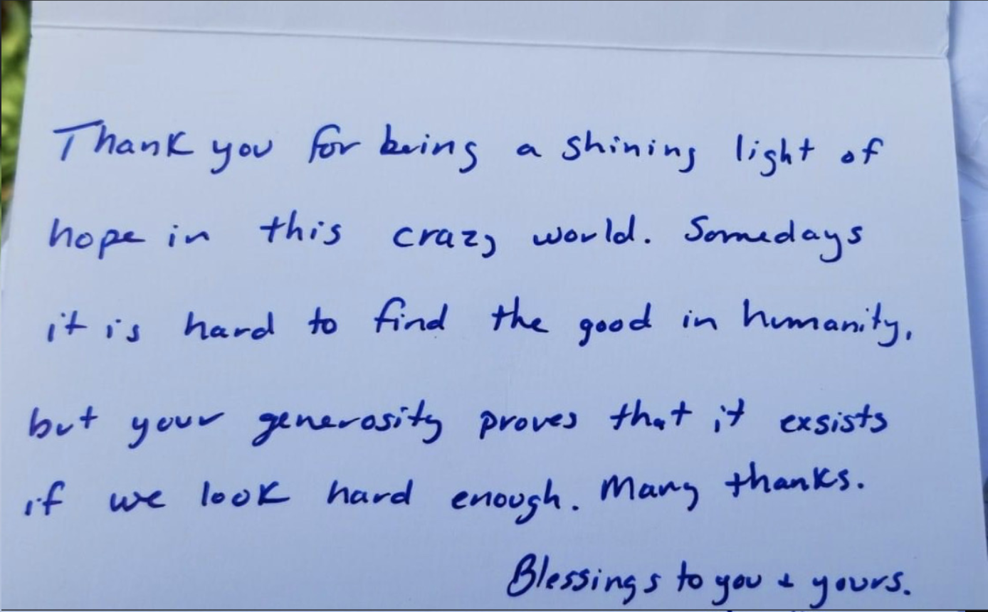 A note from one of Lasagna Love